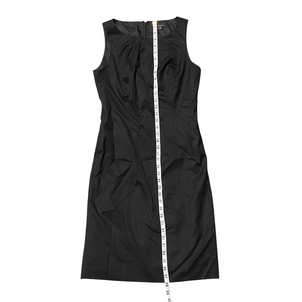 Brooks Brothers Womens Black Pleated Neck Sleeveless Sheath Dress Size 4 - Picture 5 of 6
